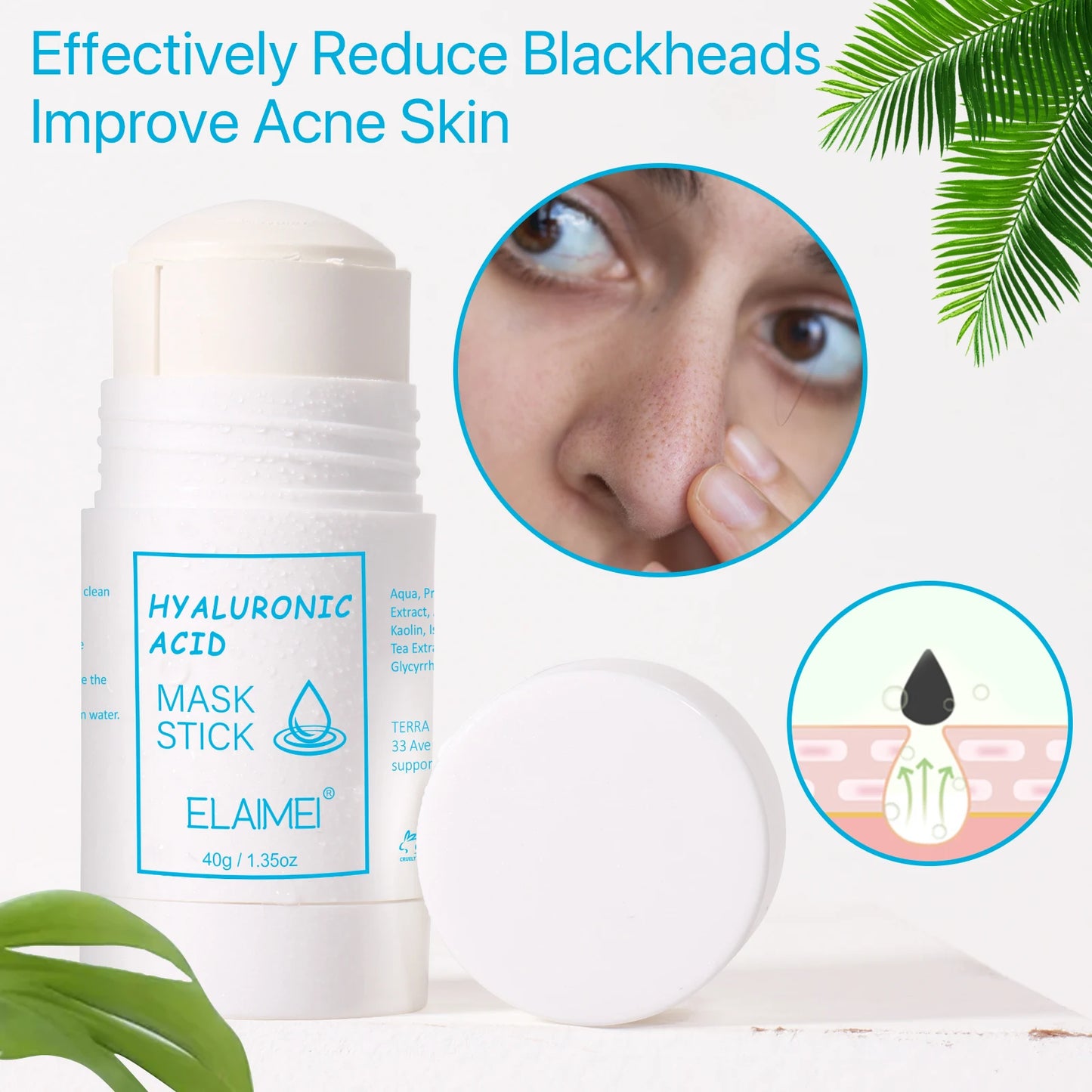 ELEIMEI Eggplant, Hyaluronic Acid, Green Tea, Strawberry, Vitamin C, Coffee Infused Moisturizing and Oil-Control Face Cleansing Mask