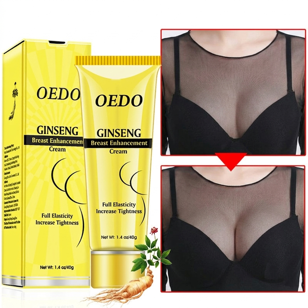 OEDO Ginseng Premium Breast Firming & Volumizing Cream - Natural Botanical Bust Contouring, Elasticity Boosting & Tightening Treatment (40g)