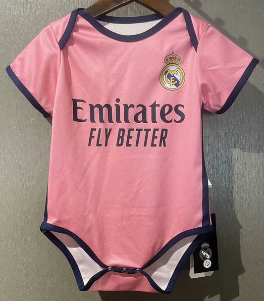 2025-26 Real Madrid Home Pink Baby Player Soccer Jersey Suit - Real Madrid Pink Baby Kit