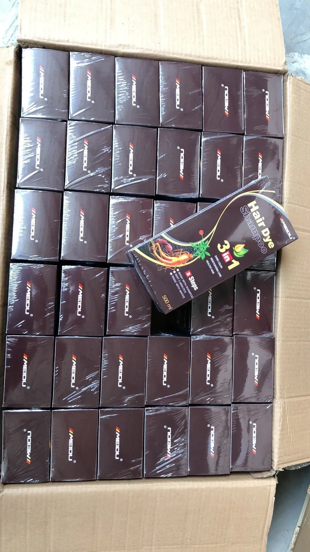MEIDU 500ml One black hair dye shampoo white to black Dyeing and fixing hair color plant bubble hair dye cream Self dyeing at home