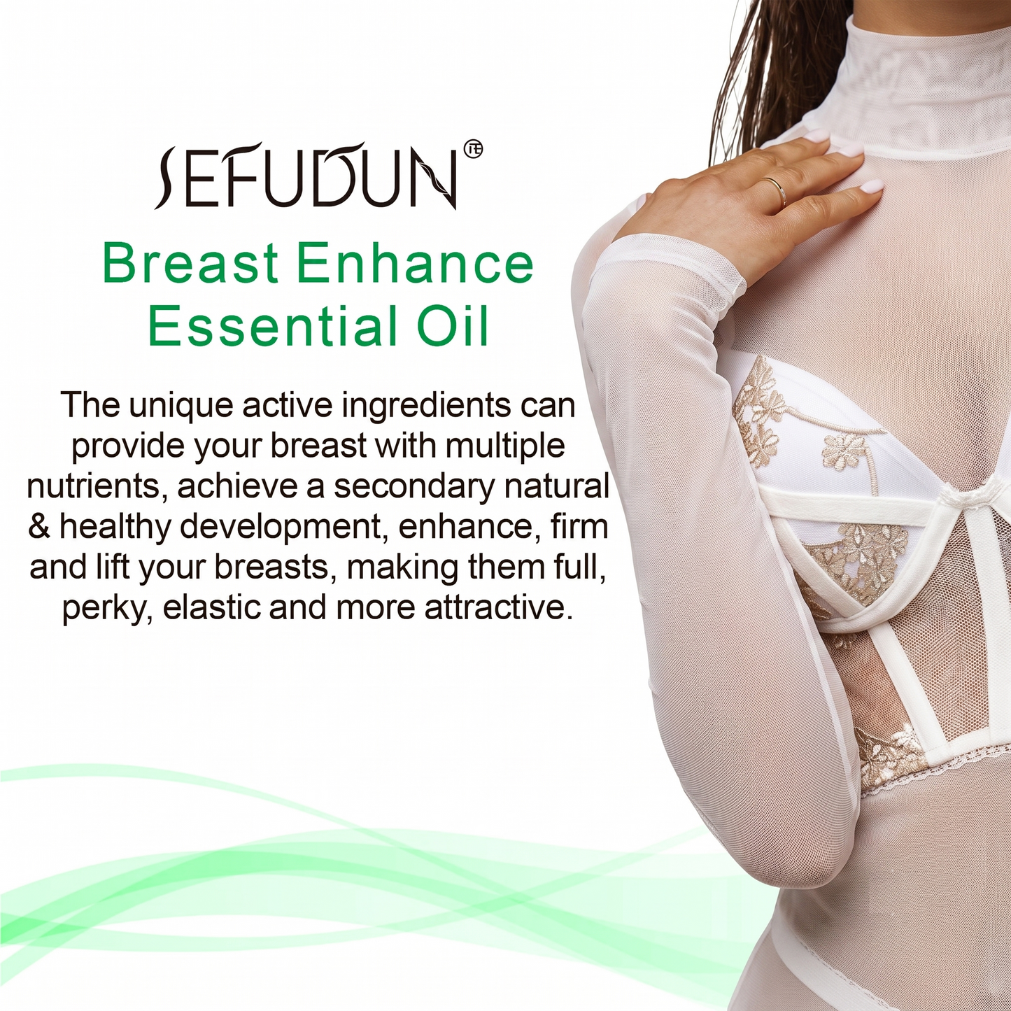 SEFUDUN Premium Breast Enhance Essential Oil - Natural Botanical Jojoba & Fenugreek Bust Contouring, Firming & Elasticity Boosting Treatment (30ml)
