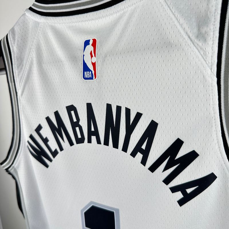 San Antonio Spurs WEMBANYAMA # 1 White Kids NBA Jersey