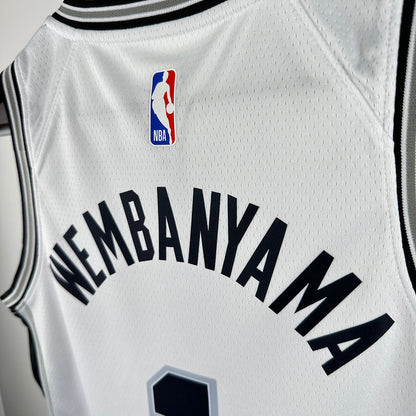 San Antonio Spurs WEMBANYAMA # 1 White Kids NBA Jersey