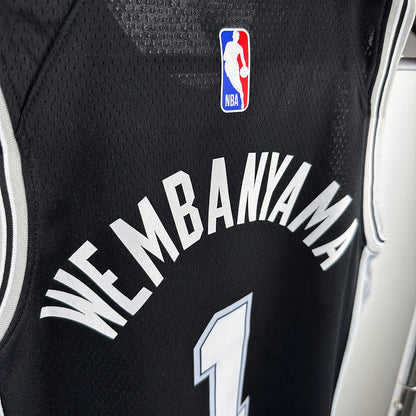 San Antonio Spurs WEMBANYAMA # 1 Black Kids NBA Jersey