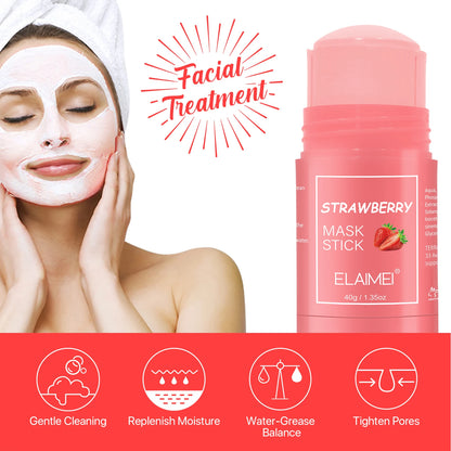 ELEIMEI Eggplant, Hyaluronic Acid, Green Tea, Strawberry, Vitamin C, Coffee Infused Moisturizing and Oil-Control Face Cleansing Mask