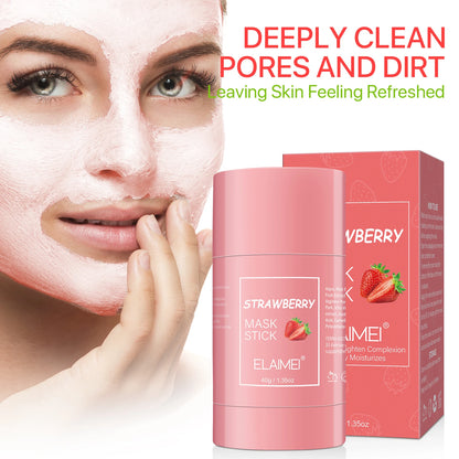 ELEIMEI Eggplant, Hyaluronic Acid, Green Tea, Strawberry, Vitamin C, Coffee Infused Moisturizing and Oil-Control Face Cleansing Mask