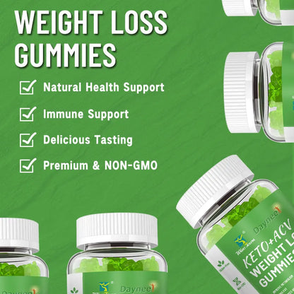 Daynee KETO + ACV Fat Burning Gummies – Vegan Weight Loss & Body Sculpting Supplement with Green Tea & Garcinia (Delicious Berry Flavor)