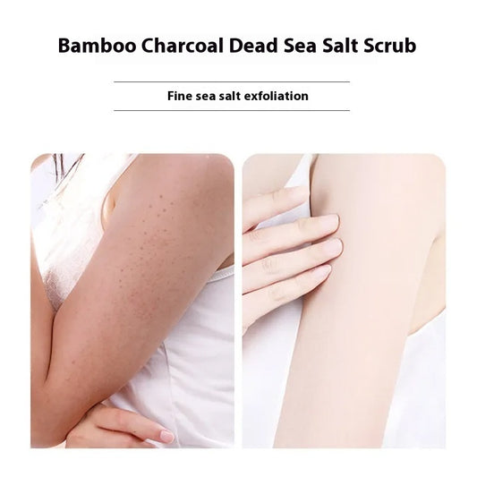 MELAO 100% Natural Bamboo Charcoal Scrub: Deep Cleansing, Exfoliating & Skin Brightening for Face & Body (284g)