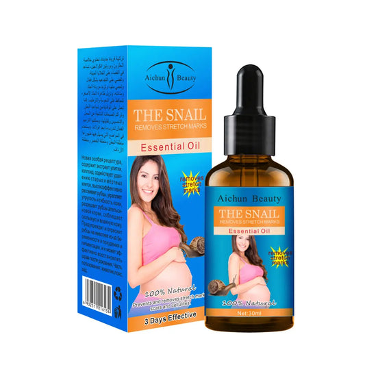 AICHUN BEAUTY Snail Postpartum Belly Massage Oil - Natural Stretch Mark Repair, Abdominal Skin Toning & Elasticity Recovery Treatment (30ml)