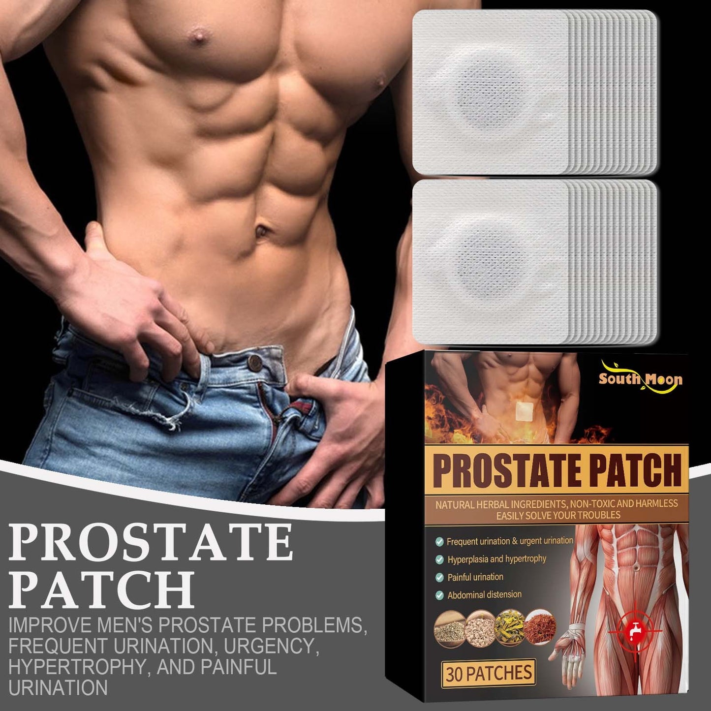 South Moon Prostate Therapy Patch – Natural Herbal Support for Men's Prostate Health