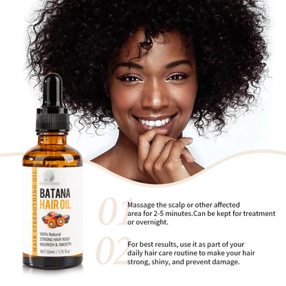 African Hair Growth Products - 100% Pure Batana Hair Growth Oil for Hair Loss Prevention, Strengthens and Extends Hair, Prevents Breakage