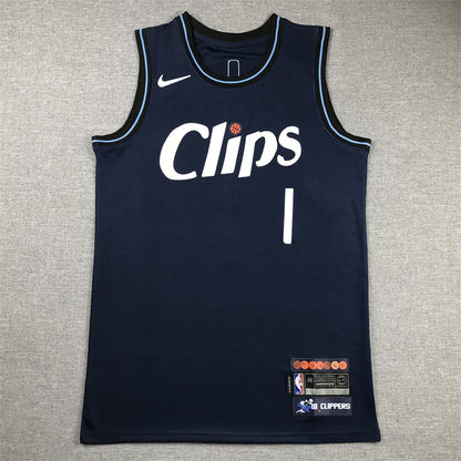 Los Angeles Clippers HARDEN #1  New City Navy Blue NBA Jerseys