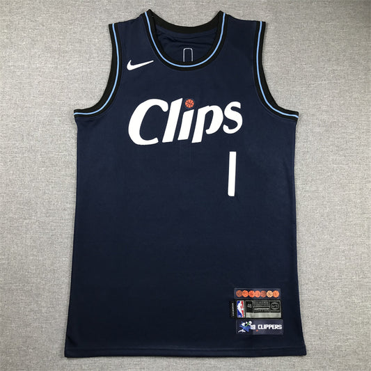 Los Angeles Clippers HARDEN #1  New City Navy Blue NBA Jerseys