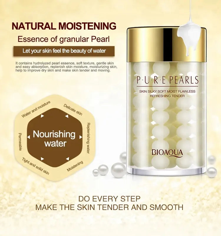 BIOAQUA Anti-Wrinkle Moisturizing Cream with Pure Pearl Essence for Removing Skin Spots and Acne, Anti-Aging, 60m