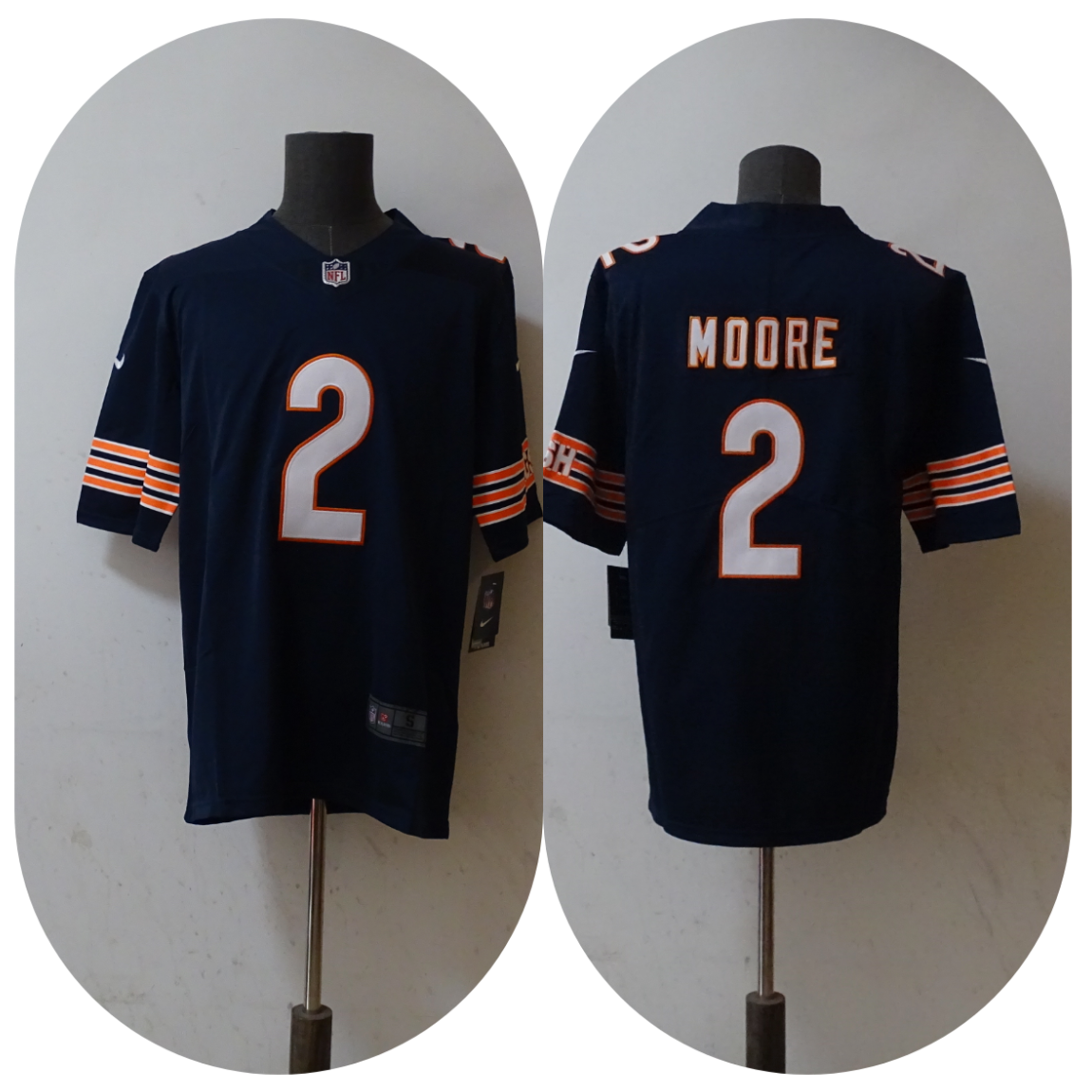 NFL Chicago Bears Williams, Odunze, Payton, Moore, Fields  and Customize Name/Number Jerseys - Quality Fabric Jersey