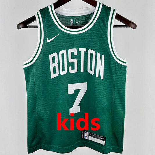 Celtics BROWN #7 Green Kids NBA Jersey