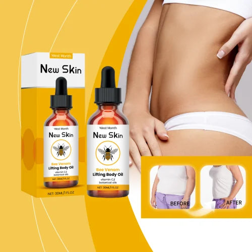 Bee Venom Firming Body Oil – Daily Nourishing Massage Oil with Vitamin C & E for Radiant, Elastic Skin