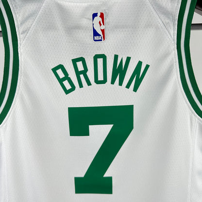 Celtics BROWN #7 White Kids NBA Jersey