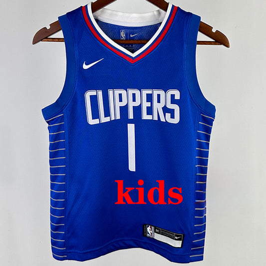 Clippers HARDEN #1 Blue Kids NBA Jersey