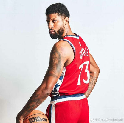 Clippers GEORGE # 13 Red NBA Jerseys