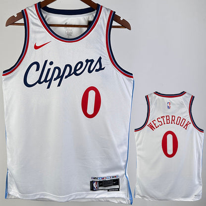 Clippers WESTBROOK #0 White NBA Jerseys