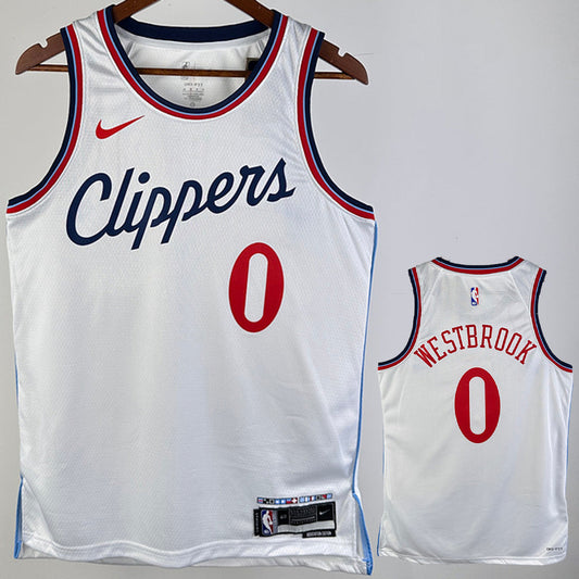 Clippers WESTBROOK #0 White NBA Jerseys
