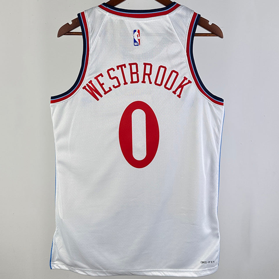 Clippers WESTBROOK #0 White NBA Jerseys