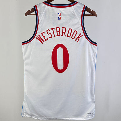 Clippers WESTBROOK #0 White NBA Jerseys