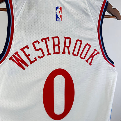 Clippers WESTBROOK #0 White NBA Jerseys