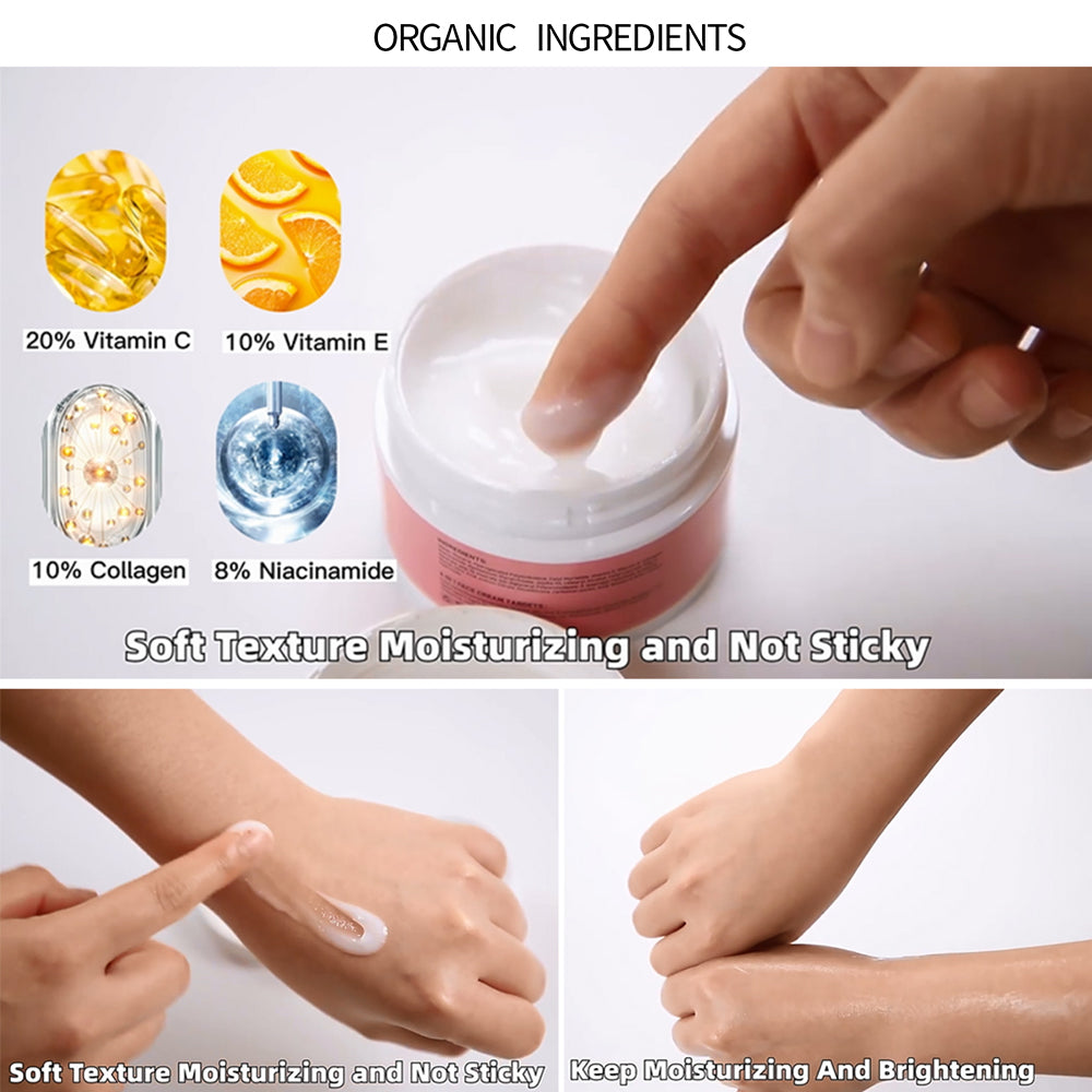SADOER 4-in-1 Whitening Anti-Aging Cream – Vitamin C, E, Hyaluronic Acid | Dark Spot & Wrinkle Reducing (30g) - Buy 3, Pay For 2