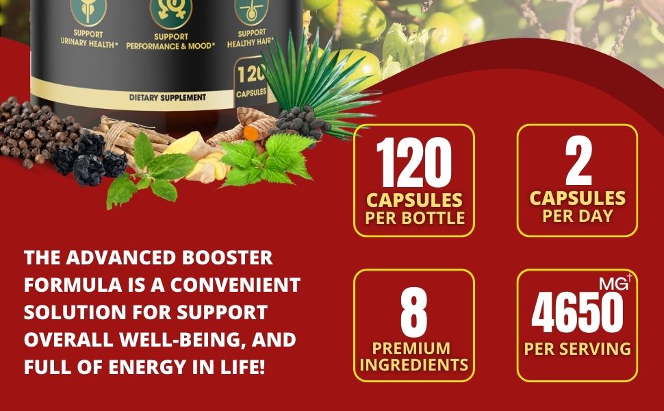 Complejo DUWZGU 11 en 1 de Saw Palmetto: Apoyo para la próstata, la función urinaria y el cabello para hombres (168 cápsulas veganas)