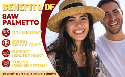 Complejo DUWZGU 11 en 1 de Saw Palmetto: Apoyo para la próstata, la función urinaria y el cabello para hombres (168 cápsulas veganas)