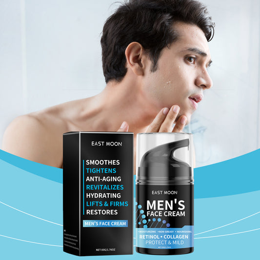East Moon Men's Retinol & Collagen Face Cream: Anti-Aging, Deep Hydration & Skin Tightening (50g)