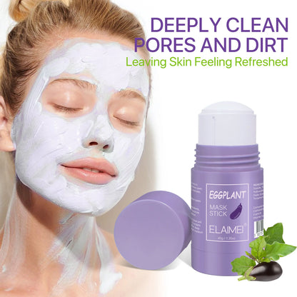 ELEIMEI Eggplant, Hyaluronic Acid, Green Tea, Strawberry, Vitamin C, Coffee Infused Moisturizing and Oil-Control Face Cleansing Mask