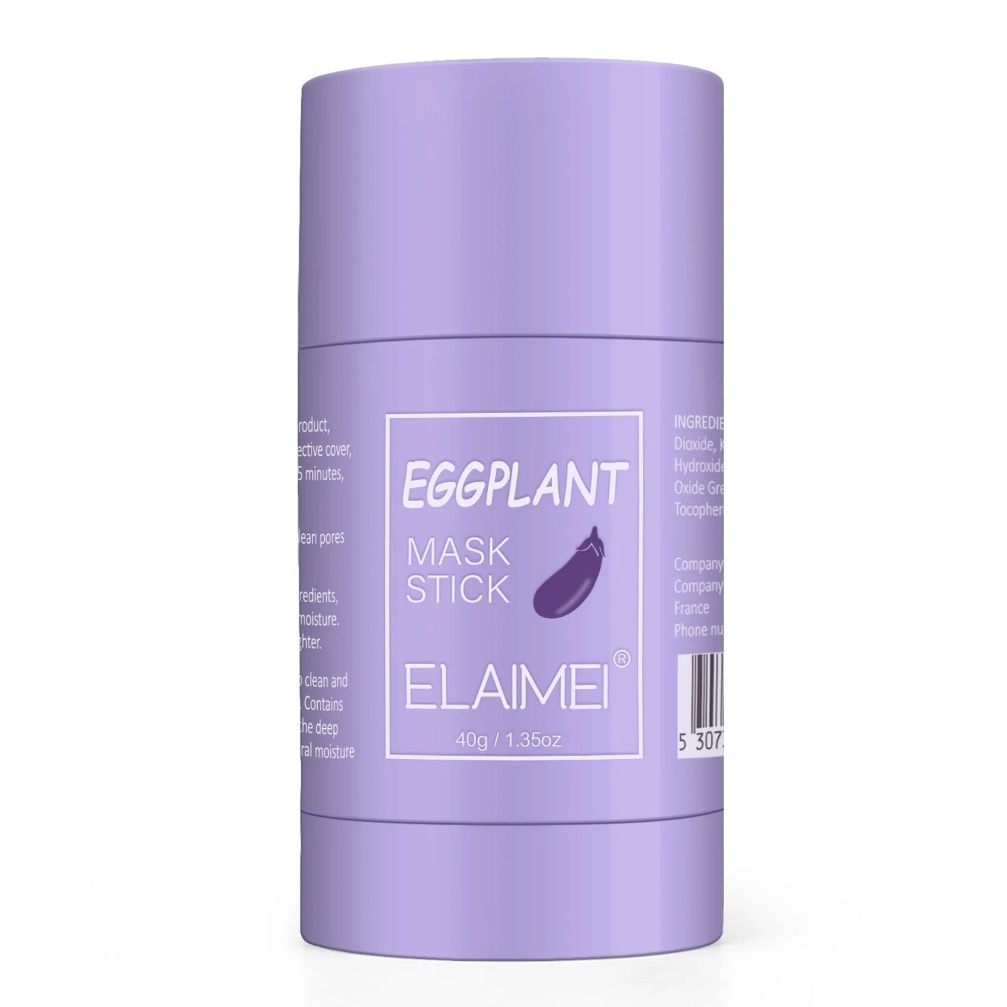 ELEIMEI Eggplant, Hyaluronic Acid, Green Tea, Strawberry, Vitamin C, Coffee Infused Moisturizing and Oil-Control Face Cleansing Mask