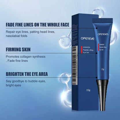OPENEYES Men's Anti-Aging Eye Cream: Caffeine & Peptide-Powered Dark Circle, Wrinkle & Eye Bag Reducer (15g)