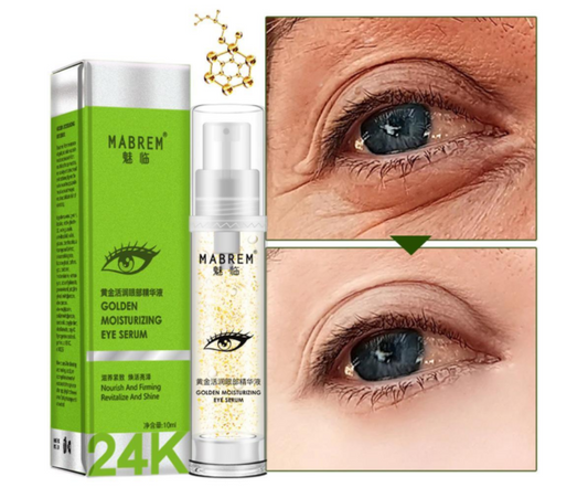 MABREM Pro Gold Under Eye Serum: Anti-Wrinkle, Dark Circle & Puffiness Remover with Hyaluronic Acid (10ml) - Buy 3 Pay For 2