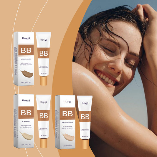 Protective BB Cream Concealer – Lightweight Liquid Foundation (30g) in Natural, Ivory, Wheat Shades