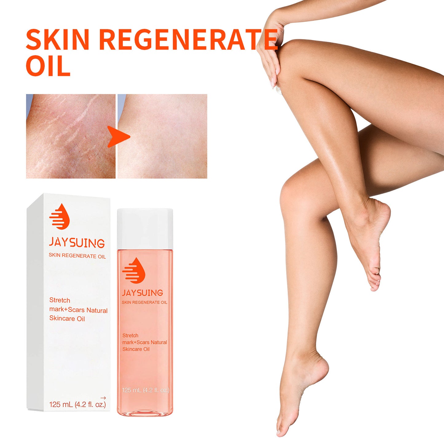 Advanced Scar & Stretch Mark Remover – Postpartum Fat Burner & Waist Slimming Body Oil for Cellulite Reduction & Skin Firming