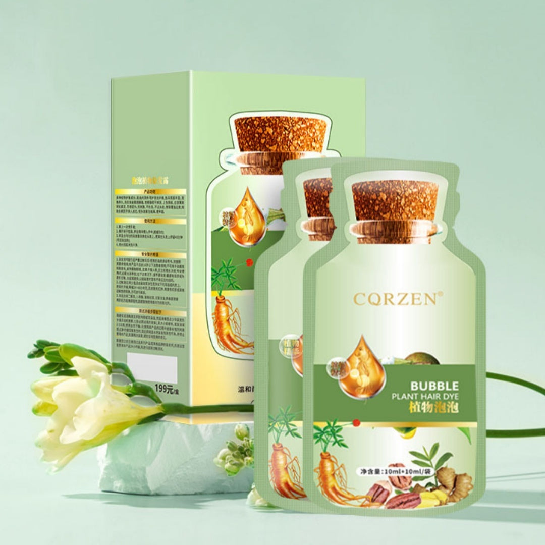 CORZEN Plant Bubble Hair Dye (200ml) – Ammonia-Free, Easy Foam Application, Natural Hair Color