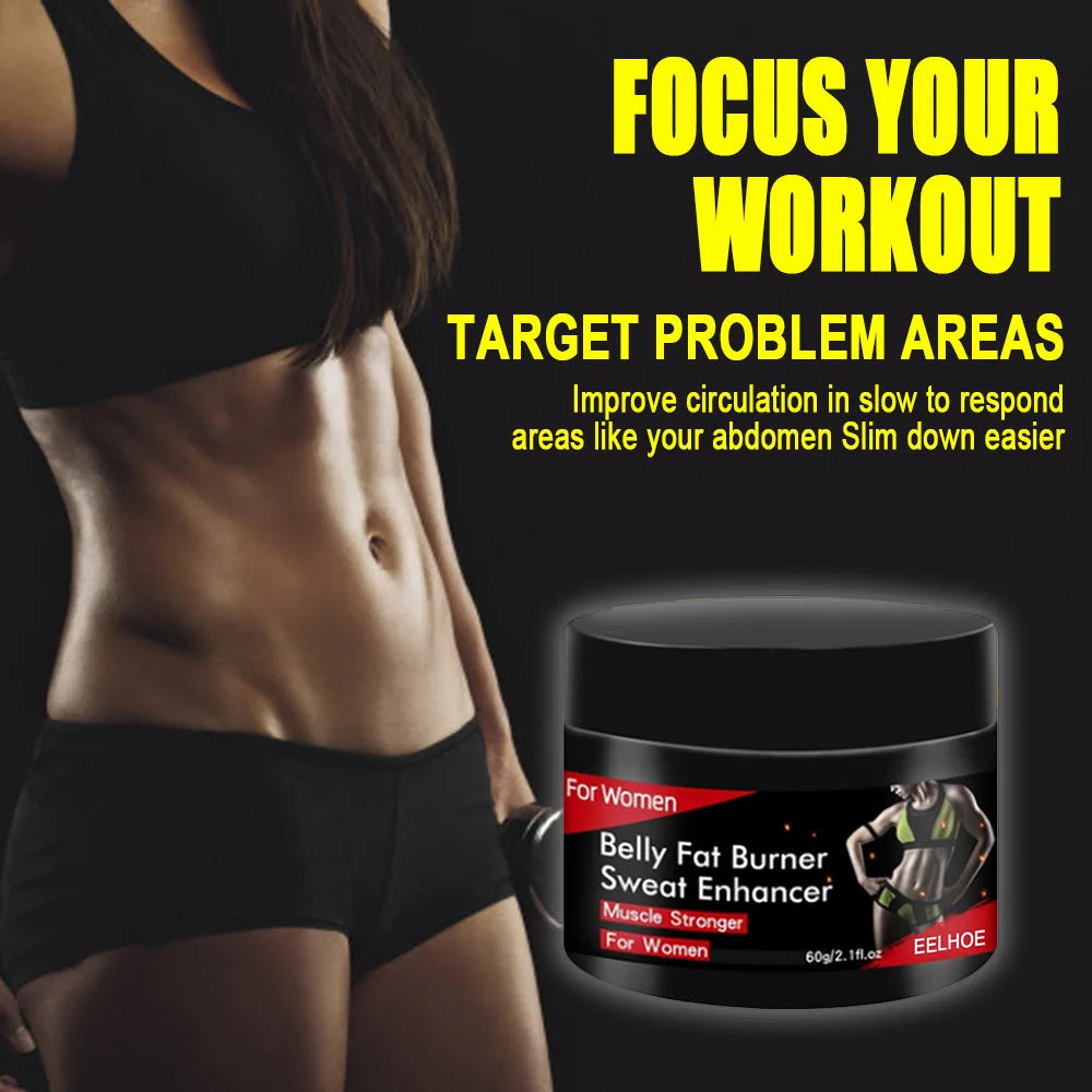 Hot Sweat Fat Burning & Abdominal Shaping Cream (60g) – Workout Enhancer & Waist Slimmer for Men & Women with Jojoba Oil