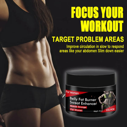 Hot Sweat Fat Burning & Abdominal Shaping Cream (60g) – Workout Enhancer & Waist Slimmer for Men & Women with Jojoba Oil