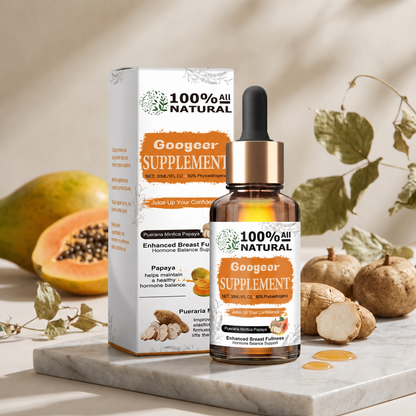 Googeer Pueraria Mirifica Papaya Supplement - Premium Breast Fullness, Skin Elasticity & Hormone Balance Support Drops (30ml)