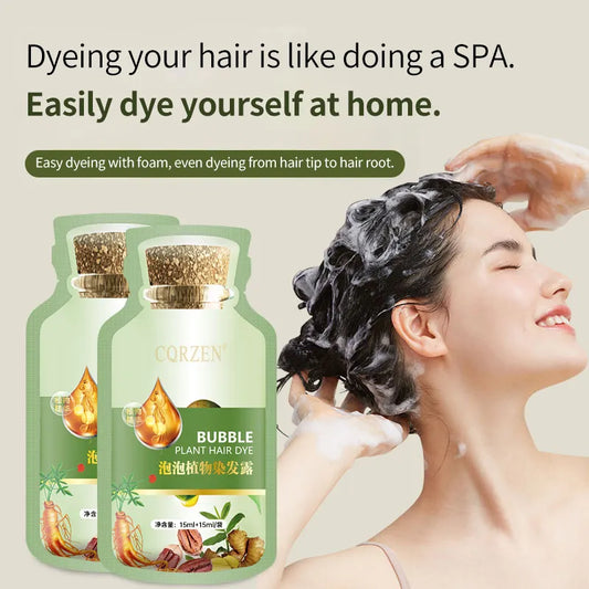 CORZEN Plant Bubble Hair Dye (200ml) – Ammonia-Free, Easy Foam Application, Natural Hair Color