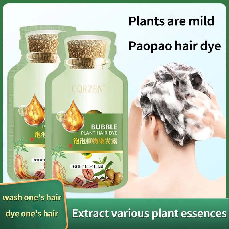 CORZEN Plant Bubble Hair Dye (200ml) – Ammonia-Free, Easy Foam Application, Natural Hair Color