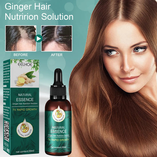 EELHOE Natural Essence Ginger Hair Care for Hair Loss - Restores Hair Follicles, Thicker Hair, 30ml - Buy 3, Pay for 2