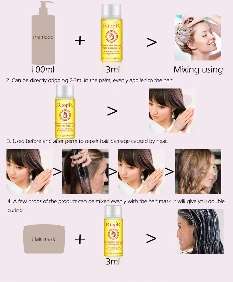 RTOPR Essential Oil Liquid for Rapid Hair Growth and Hair Loss Prevention 20ml