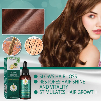 EELHOE Natural Essence Ginger Hair Care for Hair Loss - Restores Hair Follicles, Thicker Hair, 30ml - Buy 3, Pay for 2