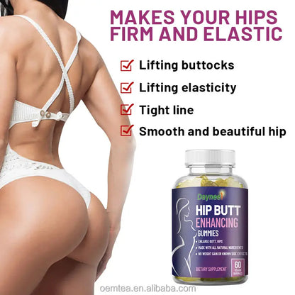 DAYNEE Hip & Butt Enhancing Gummies – Natural Hip & Breast Plumping, Lifting & Firming Vegan Supplement