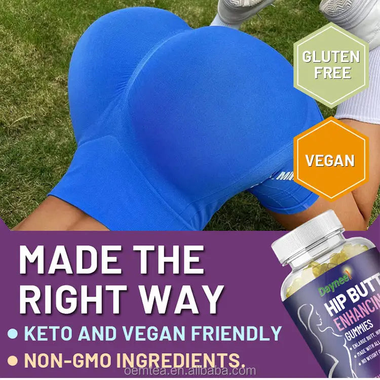 DAYNEE Hip & Butt Enhancing Gummies – Natural Hip & Breast Plumping, Lifting & Firming Vegan Supplement